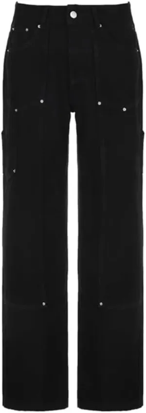 Straight Leg Jeans Y2k Retro Streetwear Pants Casual Wide Leg Parachute Pants Trendy Cargo Pants High Waist Pants
