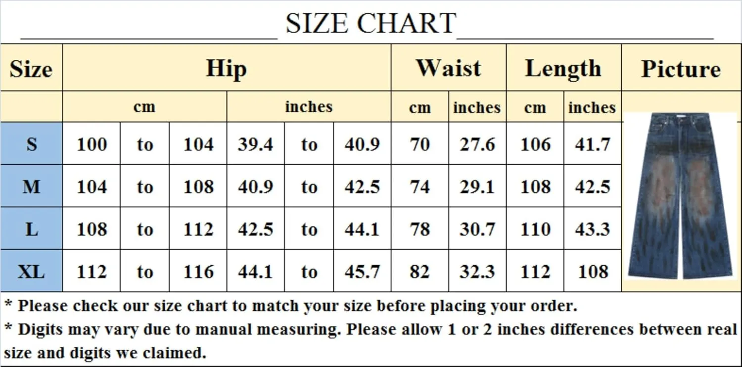 Straight Leg Jeans Y2k Retro Streetwear Pants Grunge Casual Wide Leg Cargo Pants Loose Fit Jeans
