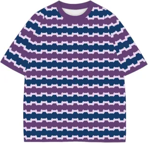 Striped Shirt Women Vintage Short Sleeve Crew Neck Oversized Y2K Summer Casual Basic Color Block Tee Tops