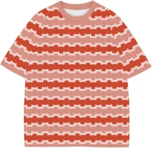 Striped Shirt Women Vintage Short Sleeve Crew Neck Oversized Y2K Summer Casual Basic Color Block Tee Tops