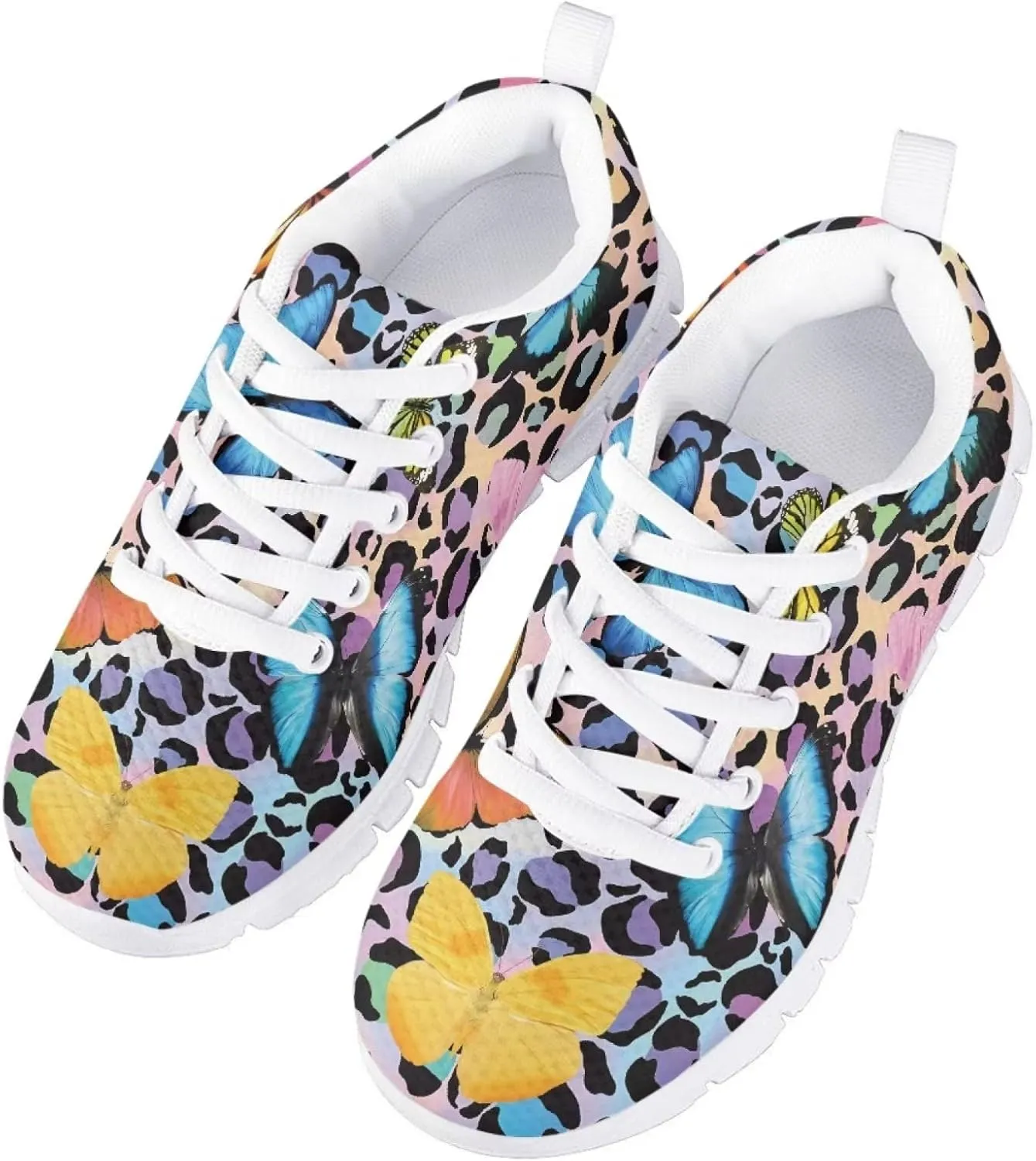 SYtrade Kids' Non-Marking Running Shoes White Sole Lace Up Walking Sneaker