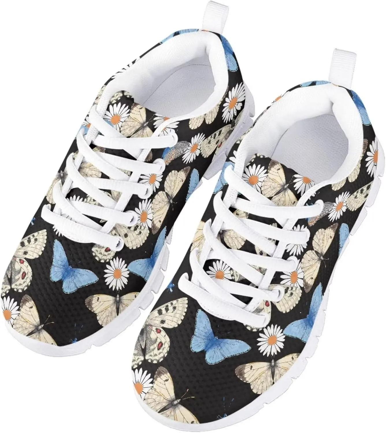 SYtrade Kids' Non-Marking Running Shoes White Sole Lace Up Walking Sneaker