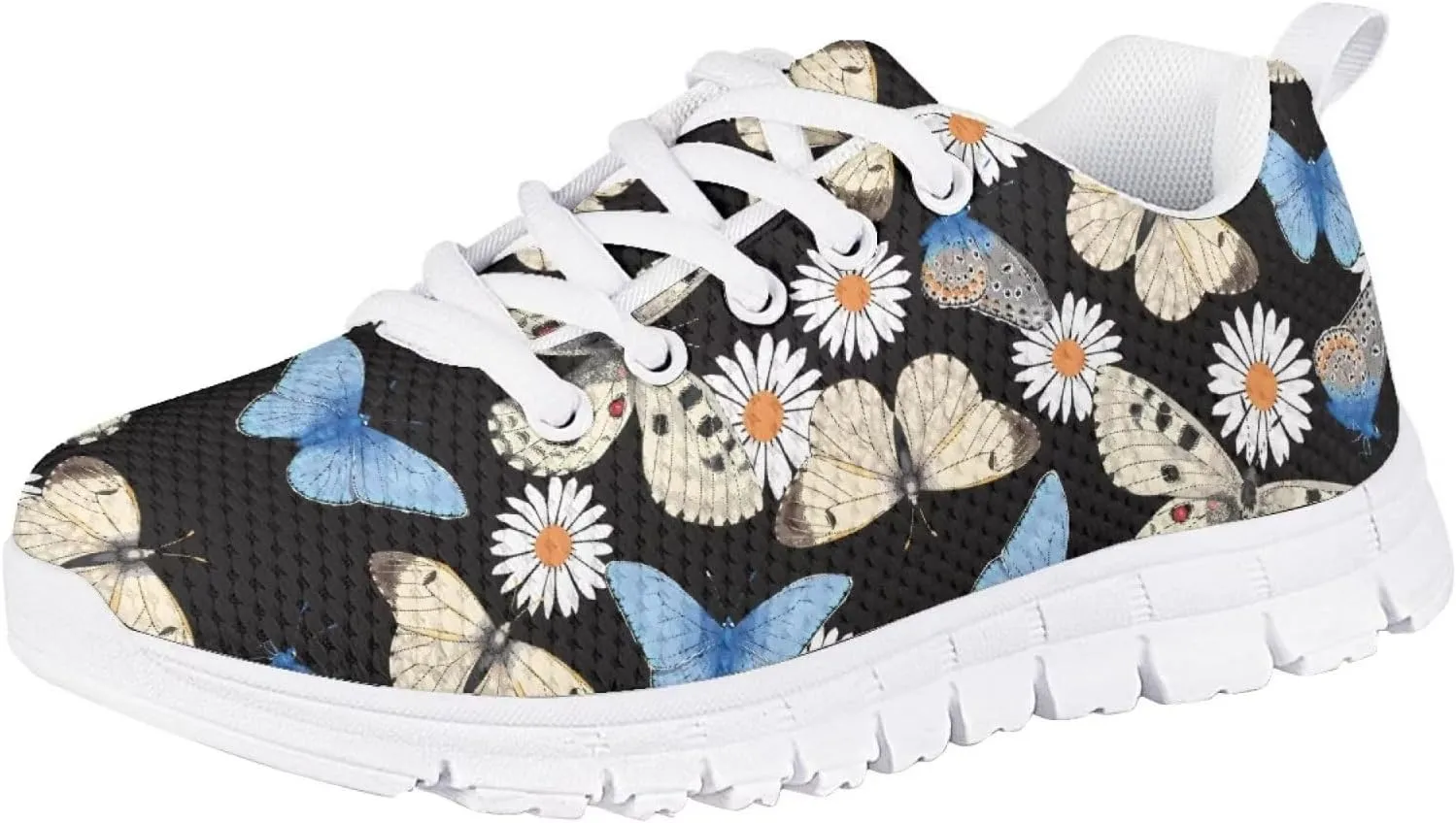 SYtrade Kids' Non-Marking Running Shoes White Sole Lace Up Walking Sneaker