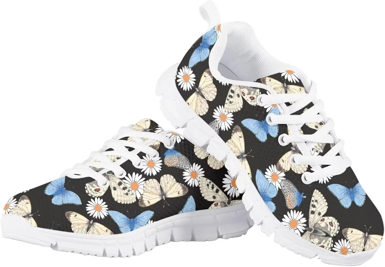 SYtrade Kids' Non-Marking Running Shoes White Sole Lace Up Walking Sneaker
