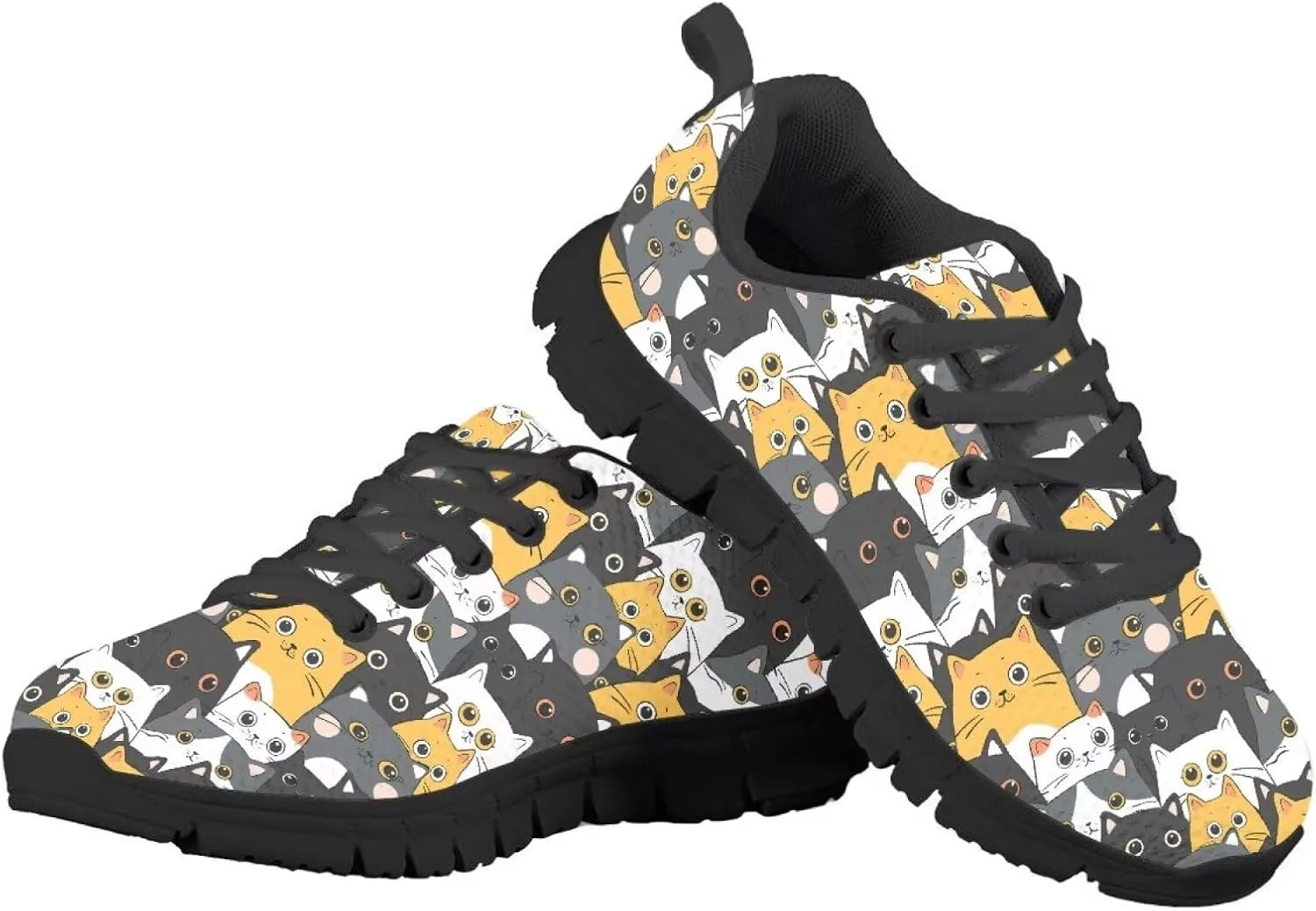 SYtrade Kids Print Shoes Girls Athletic Tennis Shoes for Walking Sneakers Black Sole