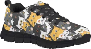 SYtrade Kids Print Shoes Girls Athletic Tennis Shoes for Walking Sneakers Black Sole