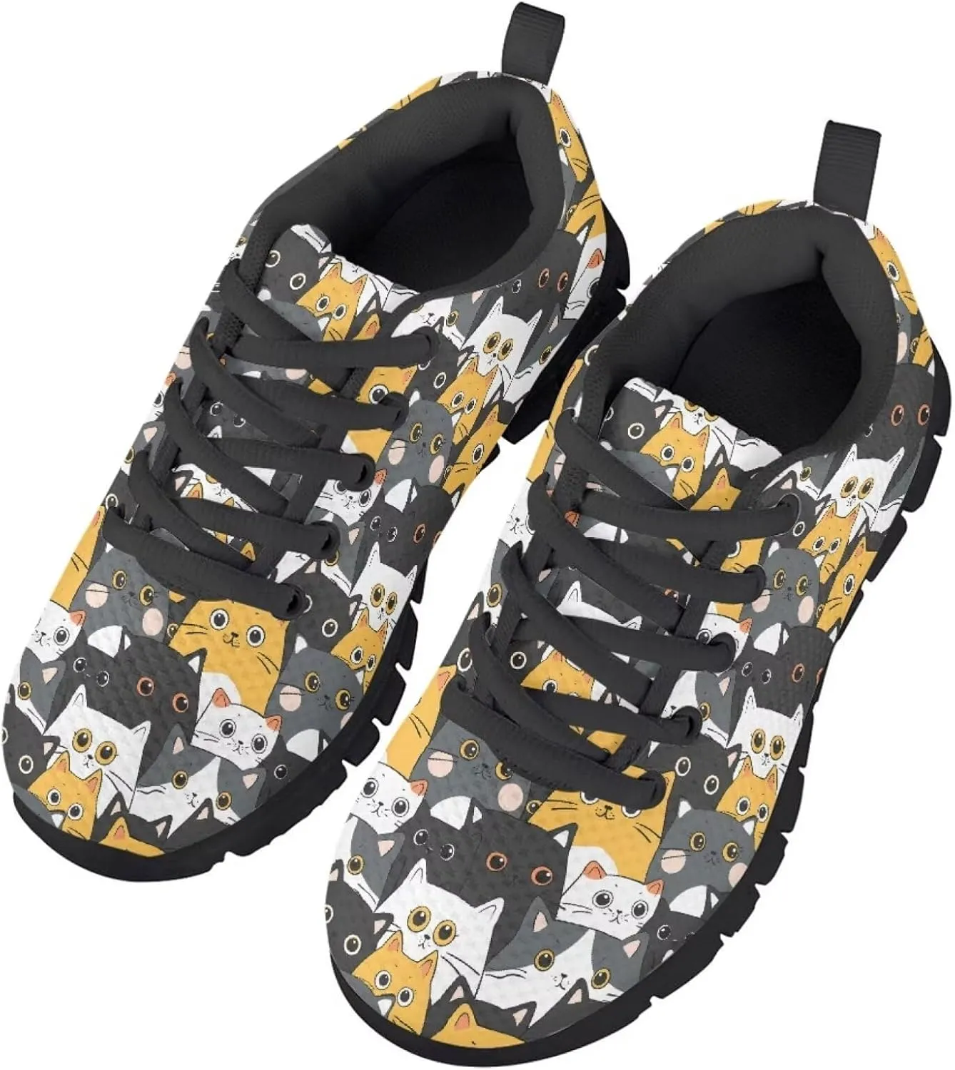 SYtrade Kids Print Shoes Girls Athletic Tennis Shoes for Walking Sneakers Black Sole