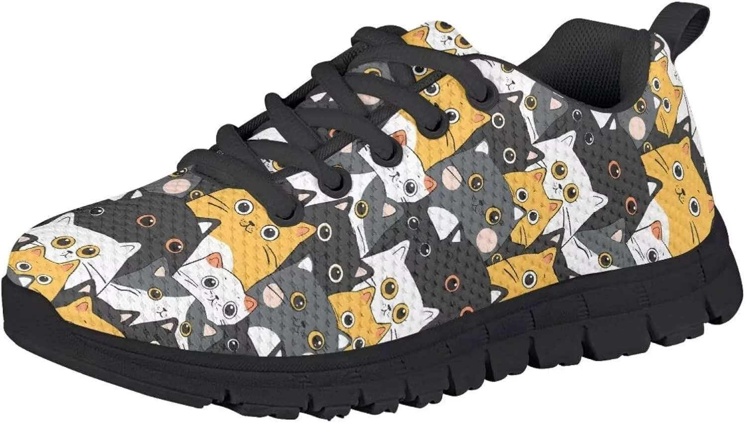 SYtrade Kids Print Shoes Girls Athletic Tennis Shoes for Walking Sneakers Black Sole