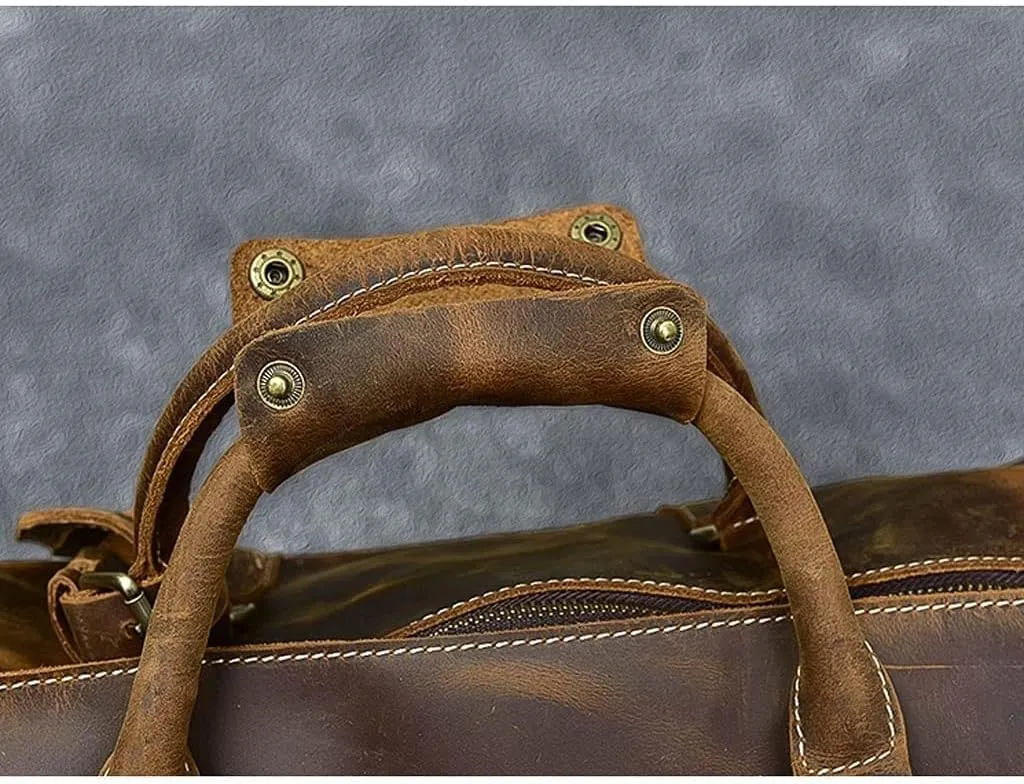 Travel Duffel Bags Leather Travel Duffel Bag for Women and Men Workout Bag for Sports and Weekend Waterproof Gym Bag with Shoe Compartments for Travel Sports Gym