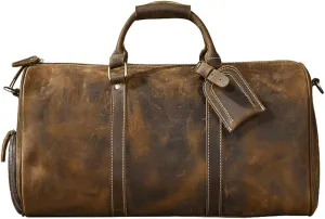 Travel Duffel Bags Leather Travel Duffel Bag for Women and Men Workout Bag for Sports and Weekend Waterproof Gym Bag with Shoe Compartments for Travel Sports Gym