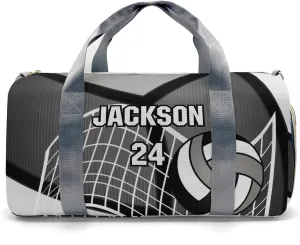 Volleyball Sport Player Team Number Name Gym Bag for Women, Travel Duffle Bag Carry On Weekender Bag with Shoe Compartment