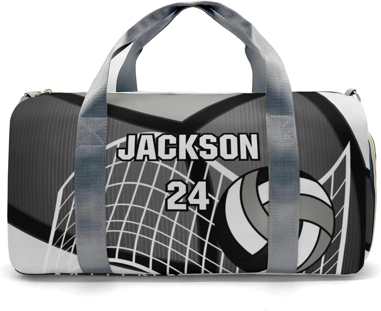 Volleyball Sport Player Team Number Name Gym Bag for Women, Travel Duffle Bag Carry On Weekender Bag with Shoe Compartment