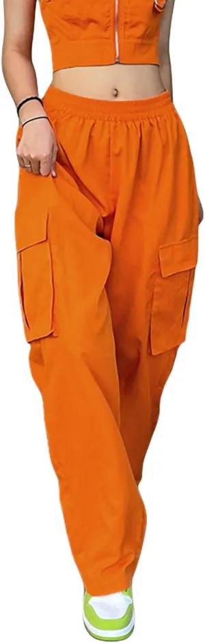 Women Cargo Trousers Drawstring Baggy Pants Loose Jogger Pants Parachute Pants Trendy Sweatpants Streetwearc