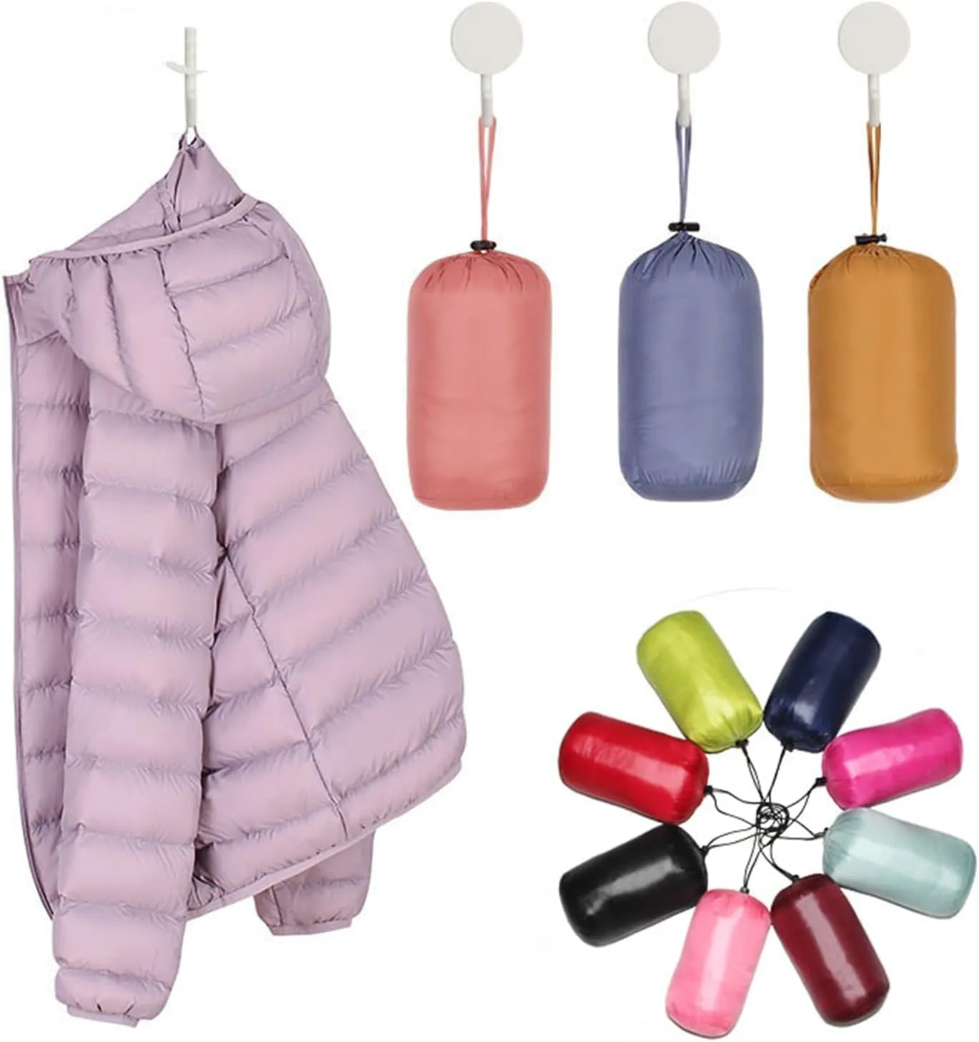 Women Hoodie Short Puffer Jackets Autumn Winter Female White Duck Down Slim Fit Coat