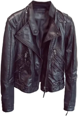 Women jacket Ladies Pu Leather Jacket Spring Autumn Black Jacket Women Slim Moto Biker Leather Jacket Female