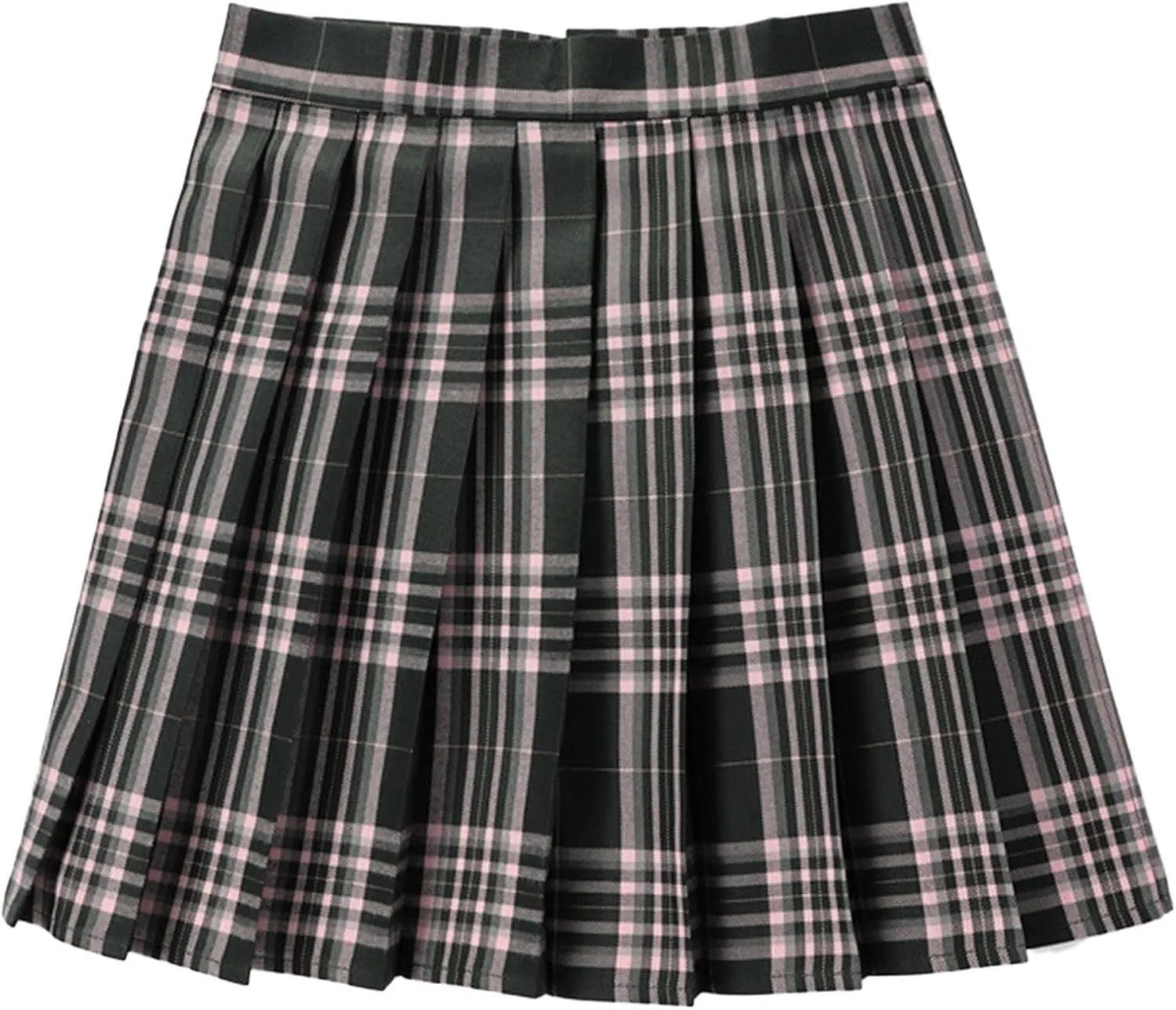 Women's A-line Plaid Skater Pleated Skirts, High Waist Short Mini Y2K Style Tennis Skirt Skort for School Women