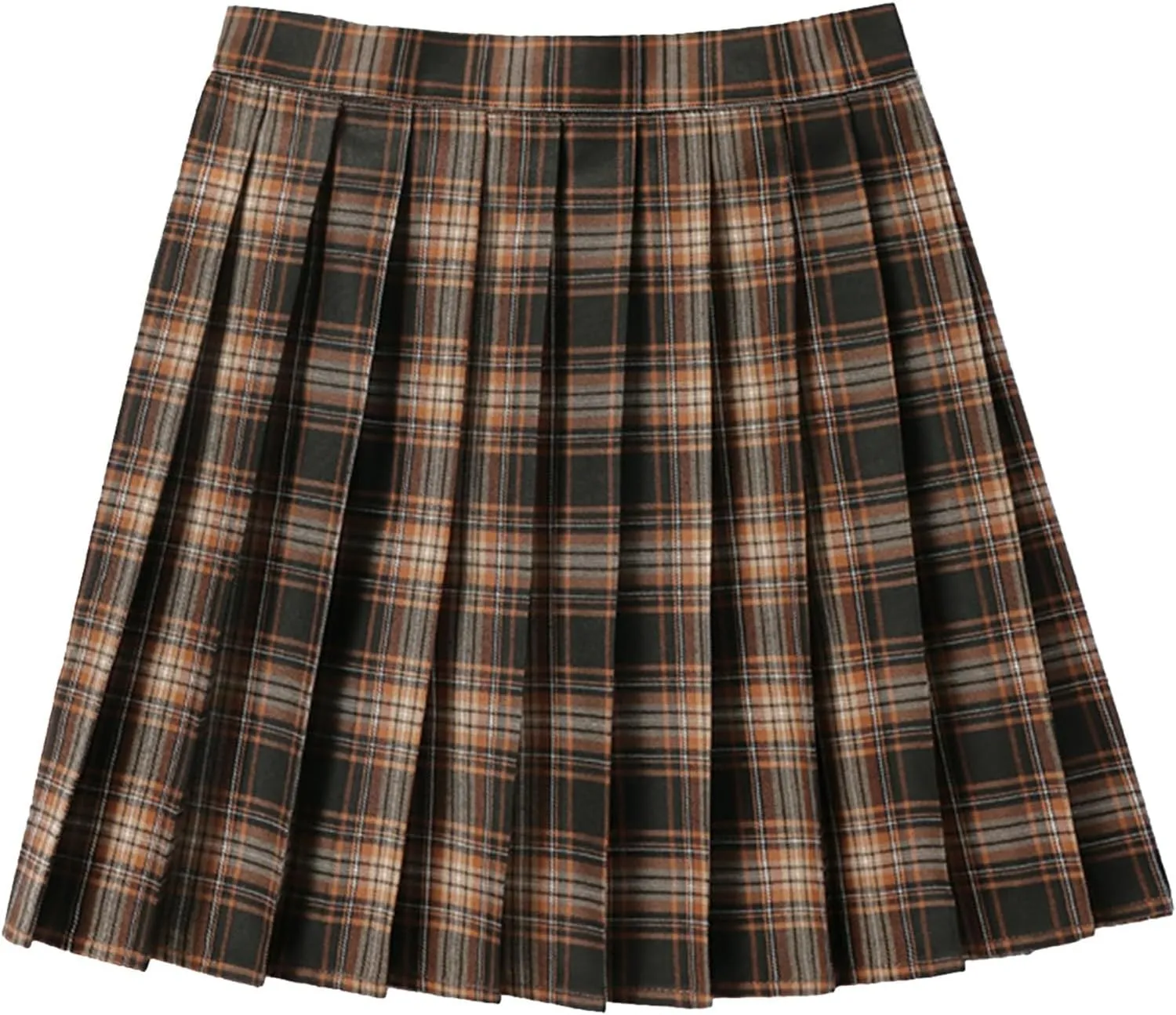 Women's A-line Plaid Skater Pleated Skirts, High Waist Short Mini Y2K Style Tennis Skirt Skort for School Women