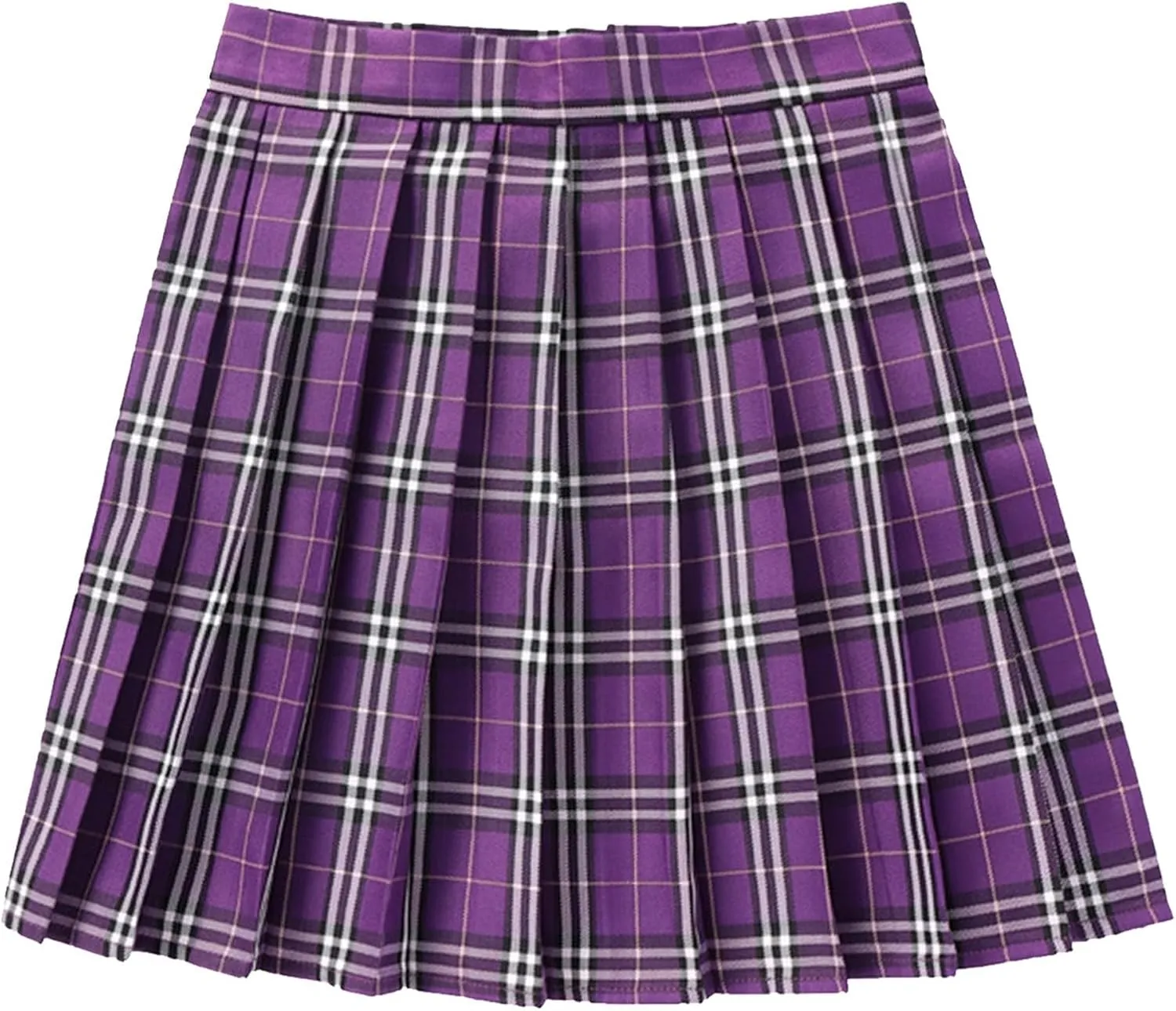 Women's A-line Plaid Skater Pleated Skirts, High Waist Short Mini Y2K Style Tennis Skirt Skort for School Women