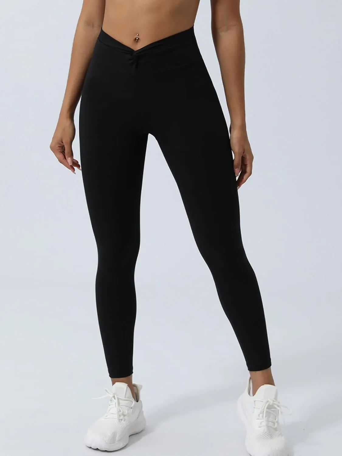 Womens Butt Lifting Yoga Pants V Twist High Waist Compression Workout Athletic Fitness Leggings
