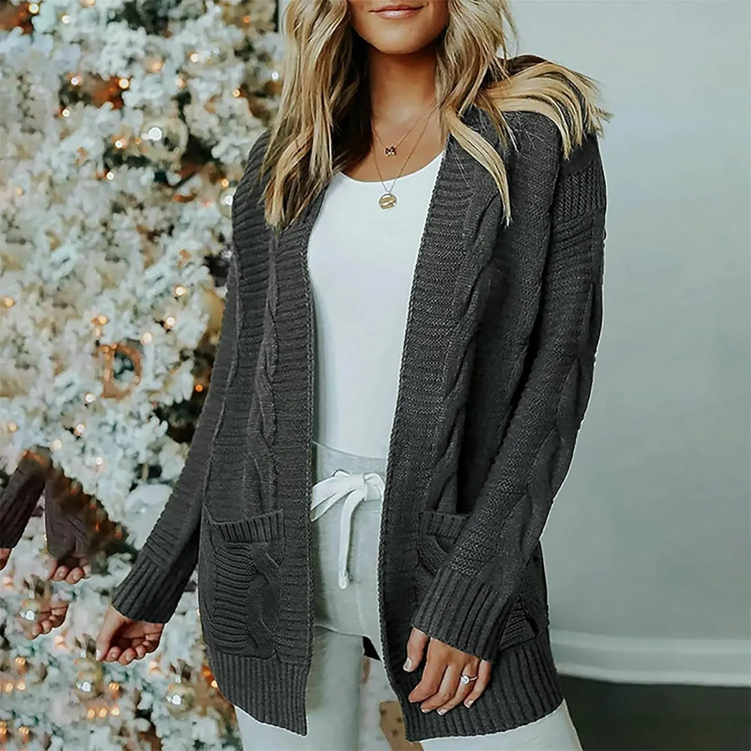 Women's Chunky Cardigan Sweater Jacket, Women's Chunky Sweater, Soft Knit Cardigan Sweater with Pockets