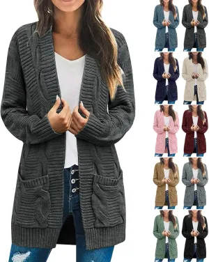 Women's Chunky Cardigan Sweater Jacket, Women's Chunky Sweater, Soft Knit Cardigan Sweater with Pockets