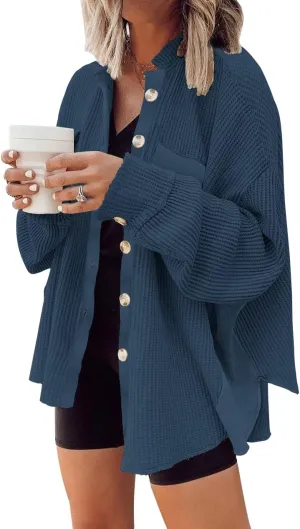 Womens Corduroy Button Down Shirts Color Block Long Sleeve Blouses Tops Jackets