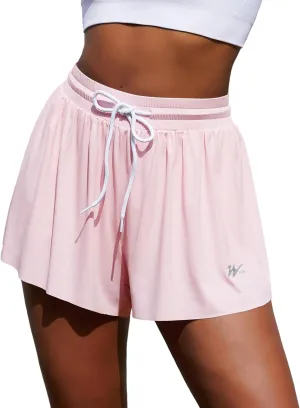 Womens Flowy Athletic Shorts Workout Running Butterfly Shorts Gym Yoga Comfy Summer Cute Shorts with Inner Pockets