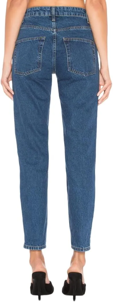 Women's High Waisted Jeans Baggy Metallic Glitter Straight Leg Ripped Denim Pants