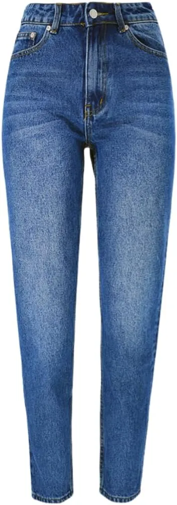 Women's High Waisted Jeans Baggy Metallic Glitter Straight Leg Ripped Denim Pants