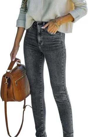 Women's High-Waisted Skinny Stretch Jeans Ultra Soft Denim Slim Fashion Leggings