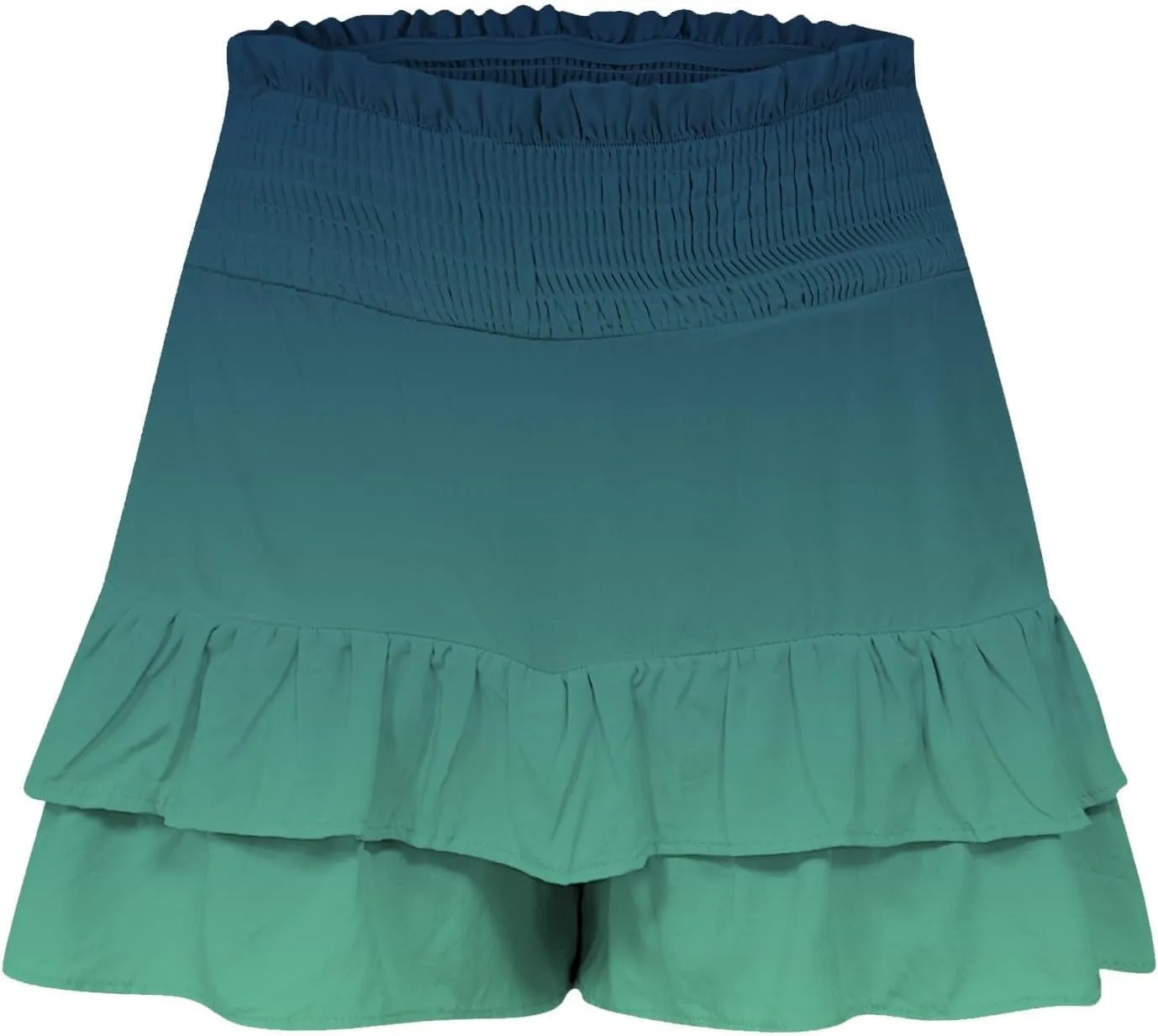 Womens Ruffle Short Skirt 2025 Summer Stretchy Smock Waist Gradient Leisure Skirt Park Workout Casual Yoga Sportswear