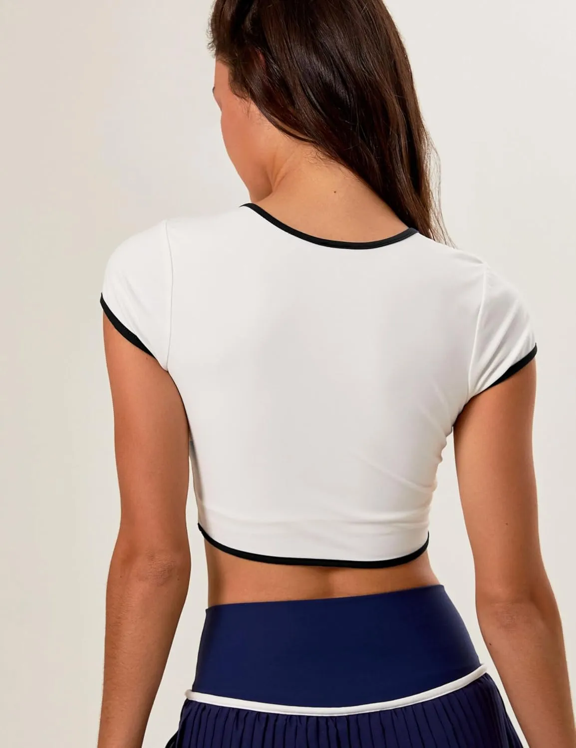 Women's Short Sleeve Athletic Tops Summer Slim Fit Gym Crop Baby Tee Workout Running Sports Shirts