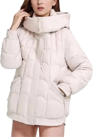 Women's Solid Color Parkas Hooded Stand Collar Warm Down Cotton Jacket Female Winter Short Puffer Zipper Coats