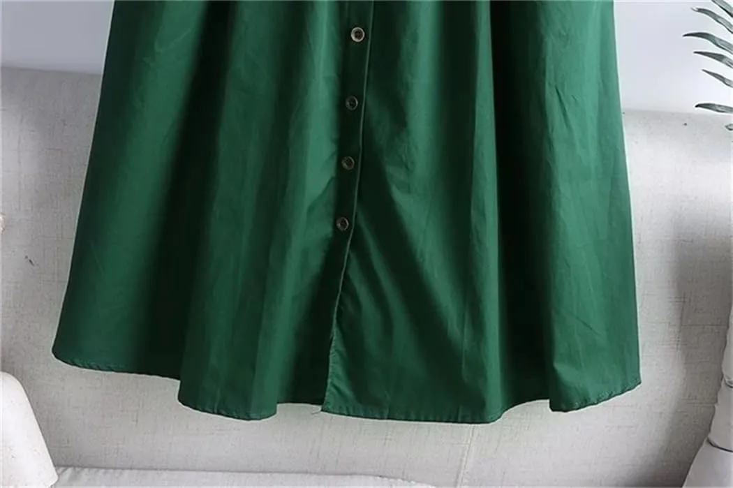 Women's Spring Autumn Skirt Solid Pockets Elasticity High Waist Belt A-Line Fashion Big Swing Skirts