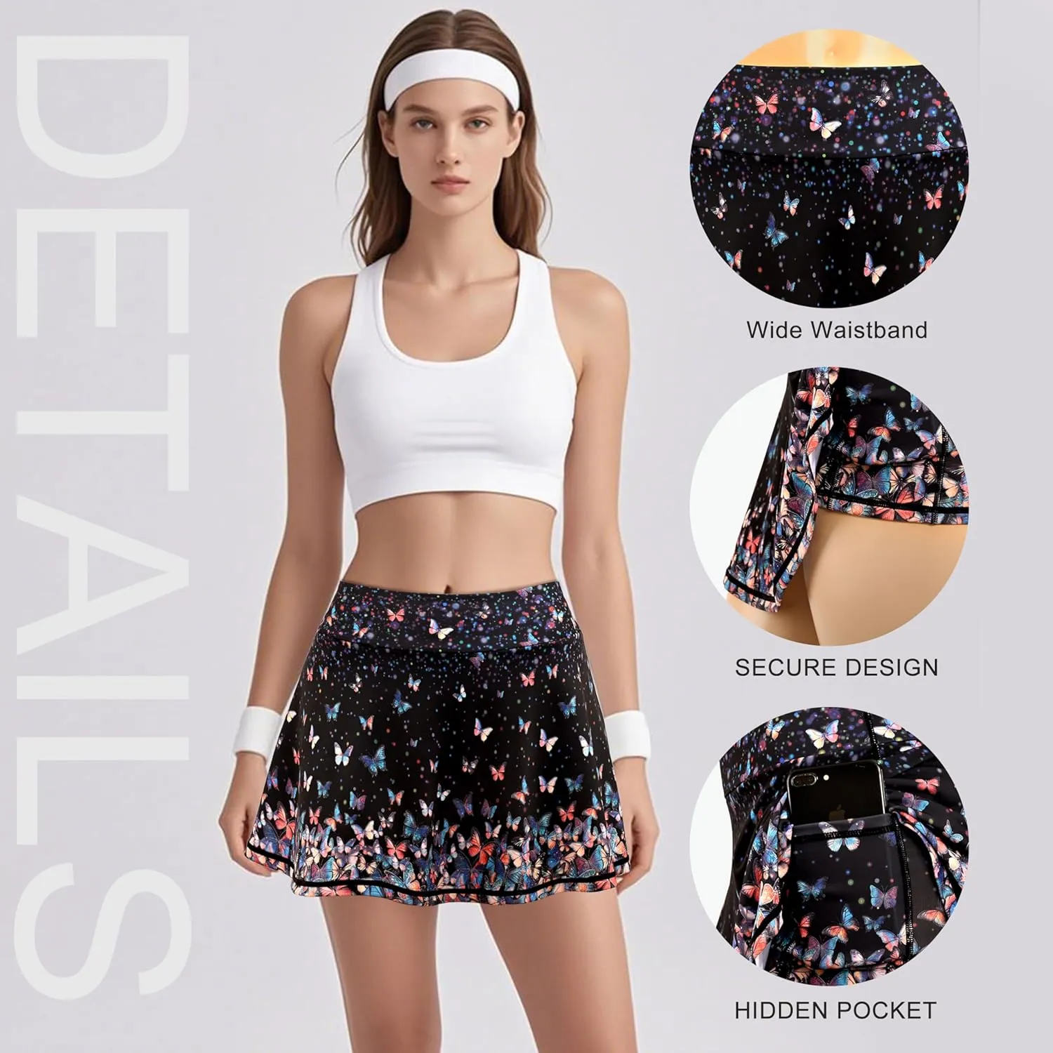 Women's Tennis Golf Skirts Skorts High Waisted Athletic with Shorts Pockets for Workout Casual Running
