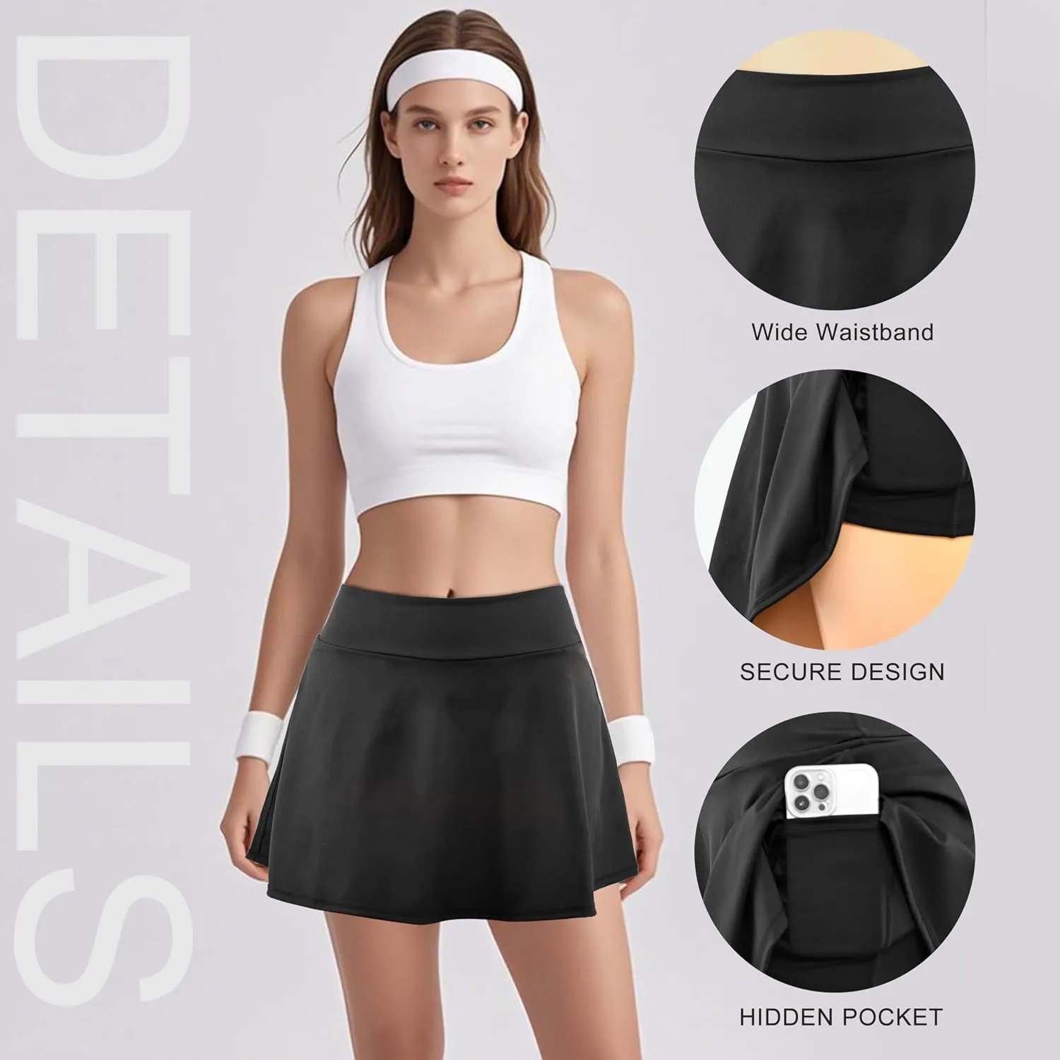 Women's Tennis Golf Skirts Skorts High Waisted Athletic with Shorts Pockets for Workout Casual Running