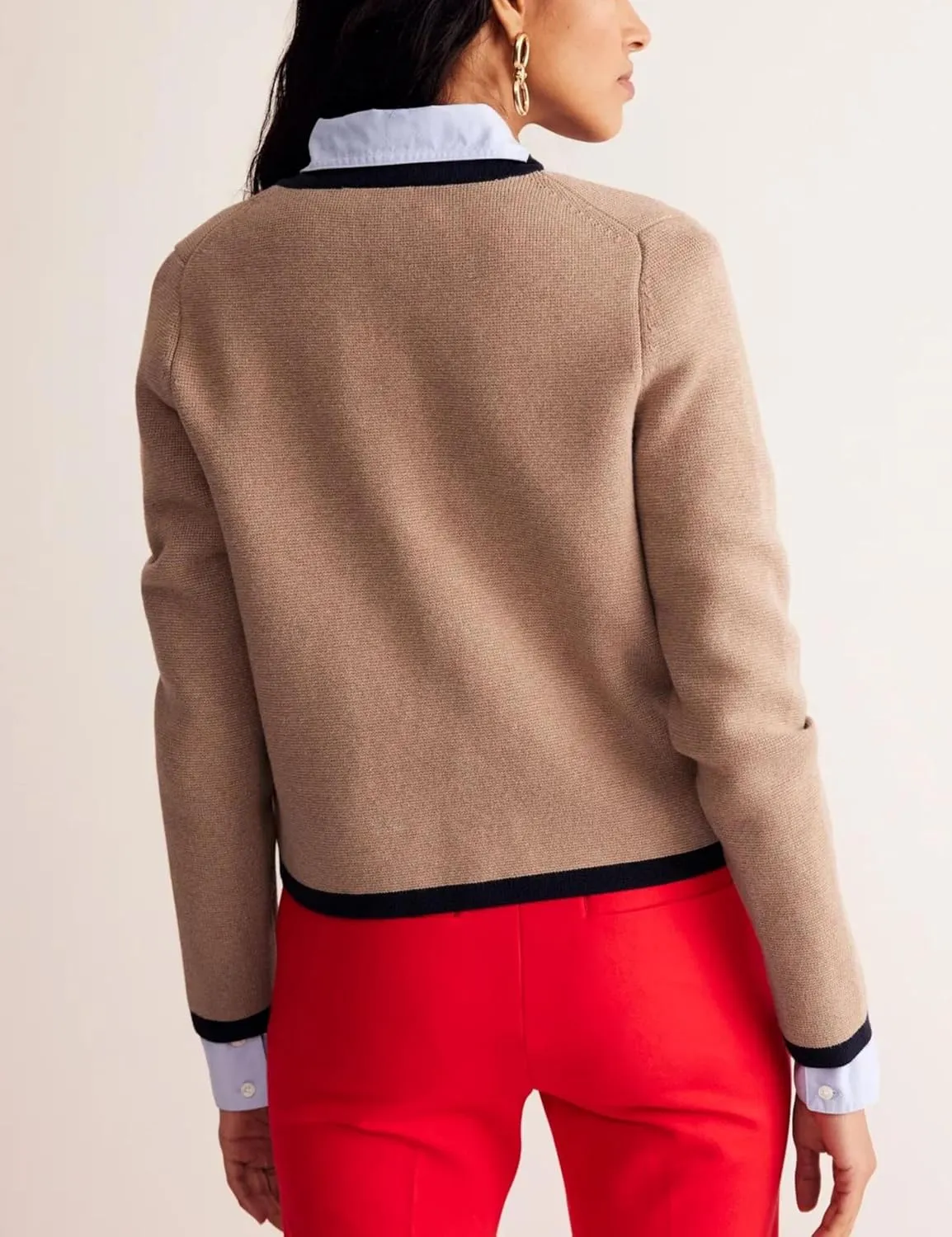 Xiaoxuemeng Womens Cardigan Sweaters Cropped Striped Button Down Knit Jackets Open Front Trendy Lady Fall Outfits