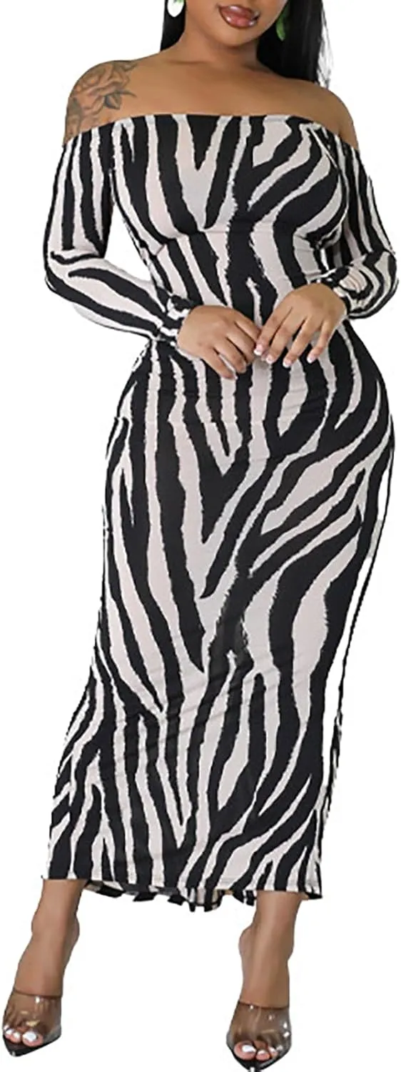 Yuopeid Women's Summer Sexy Off The Shoulder Pullover Long Dress Backless Bodycon Ruched Cocktail Party Midi Dresses