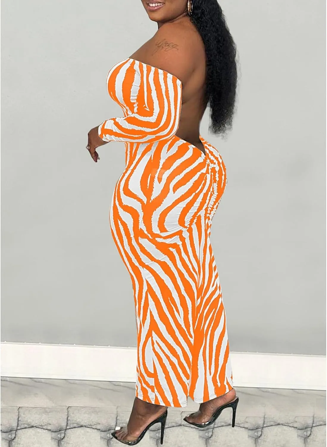 Yuopeid Women's Summer Sexy Off The Shoulder Pullover Long Dress Backless Bodycon Ruched Cocktail Party Midi Dresses
