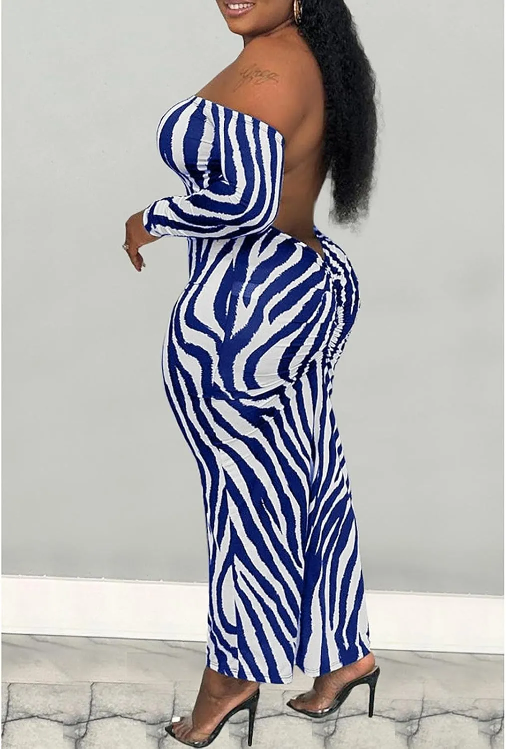 Yuopeid Women's Summer Sexy Off The Shoulder Pullover Long Dress Backless Bodycon Ruched Cocktail Party Midi Dresses
