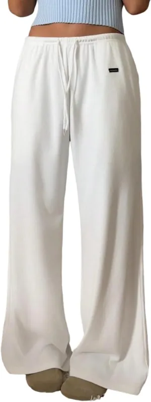 ZAFUL Wide Leg Sweatpants Women Y2k Low Waist Straight Baggy Pants Casual Drawstring Workout Toursers with Pockets