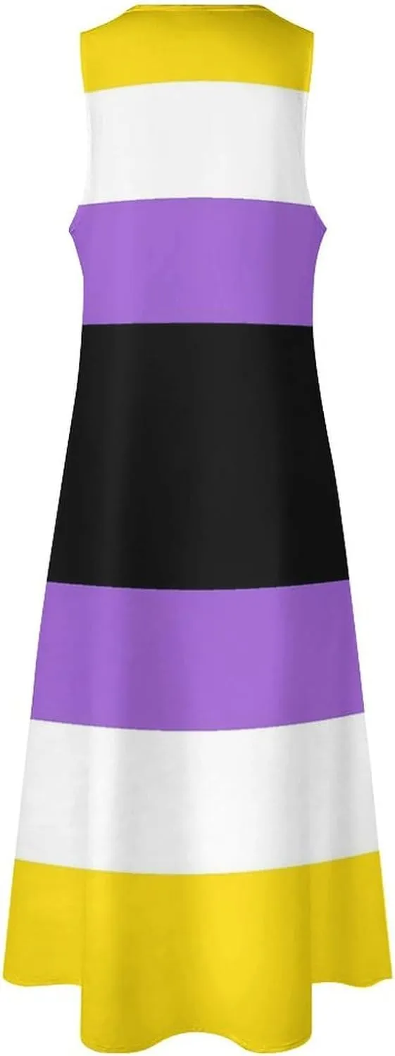 Zakqeik Australian Flag Summer Women's Sleeveless Long Dress Slim Fit Sleeveless Ankle Dresses